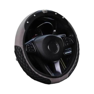 Imagem de Capa de Volante de Couro com Coroa de Diamante (14,5-15 Polegadas) - A