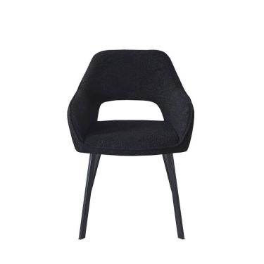 Imagem de Cadeira Oslo Preta Estofada Com Braço Moderna Aço Waw Design