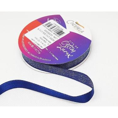 Imagem de Rolo Fita De Cetim Lurex Brilho Glitter 10 Metros N2 10mm Laços Decora