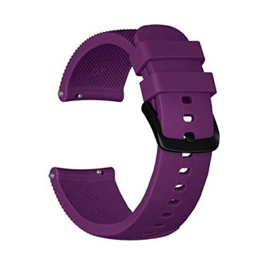 Imagem de Pulseira 20mm Silicone compatível com Samsung Gear Sport R600 - Galaxy Watch Active 1 e 2 - Galaxy Watch 3 41mm - Galaxy Watch 42mm - Amazfit GTR 42mm - Amazfit GTS - Amazfit BIP - Marca LTIMPORTS (Roxo)