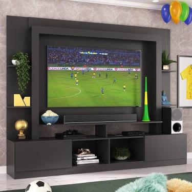 Imagem de Rack Estante com Painel TV 65" e 2 portas Catar Multimóveis BR3395 Preto