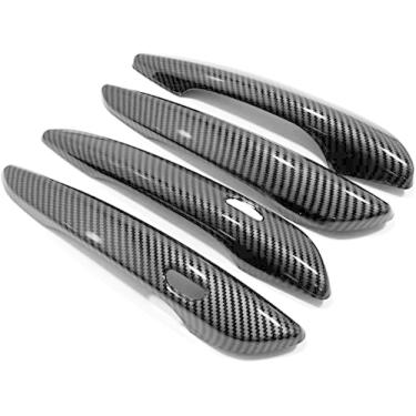 Imagem de GZBFTDH Guarnição das tampas da maçaneta da porta lateral do carro, compatível com Mazda CX60 2022 2023, acessórios externos de fibra de carbono conjunto de 4 peças