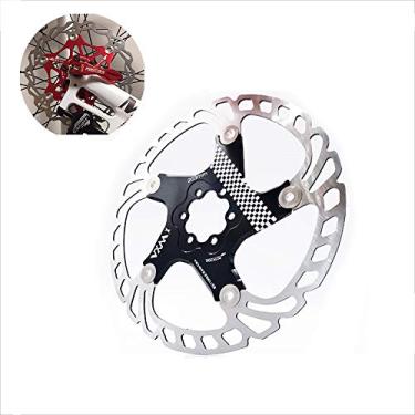 Imagem de Yajun Rotores de disco de freio de bicicleta 140/160/180/203mm pastilhas de freio de bicicleta MTB disco flutuante de resfriamento acessórios MTB, preto, 140 mm