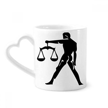 Imagem de Caneca Constelação Libra Signo do Zodíaco Caneca Café Cerâmica Copo de Coração de Vidro