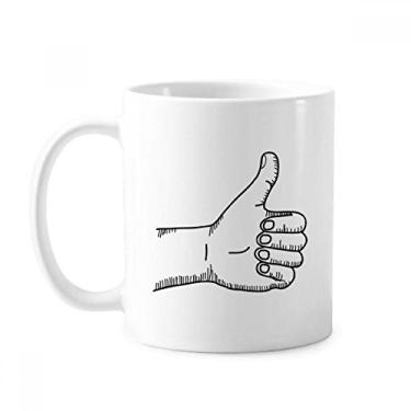 Imagem de Louvor Gesture Line Desenho Padrão Caneca Cerâmica Café Porcelana Copos Louça