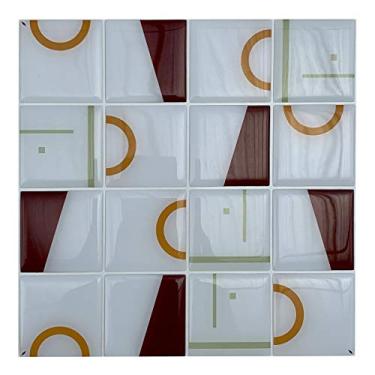 Imagem de Pastilha Adesiva Alto Relevo Vinho e Branca Kit 4 Placas