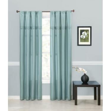 Imagem de Peking Handicraft Painel de janela com aba de botão forrada de seda sintética, 127 x 160 cm, Abyss