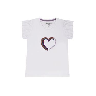 Imagem de Blusa Feminina Infantil Estampa Coração Polo Wear Branco