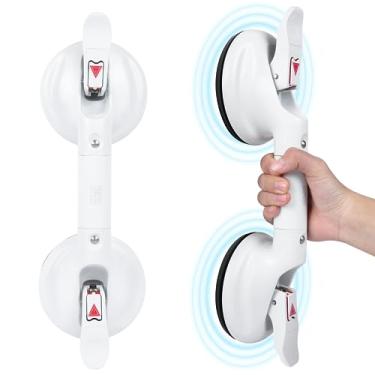Imagem de HEINSY Barra de sucção, barra de sucção portátil com alça de sucção e alça de banheira com encaixe de ventosa forte e liberação rápida para banheiro (37 cm, capacidade máxima: 115 kg)