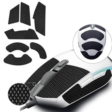 Imagem de TALONGAMES Fita antiderrapante para mouse compatível com Logitech G102 / G203 / G304 / G305 / G Pro Wired Gaming Mouse, absorção de suor na palma da mão, fina 0,5 mm, cortado para caber, fácil de aplicar, mouse skin