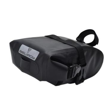 Imagem de Deevoka Bolsa de selim de bicicleta, bolsa de armazenamento para banco traseiro, fechamento enrolado, totalmente à prova d'água, sob o assento, grande, 2.5L