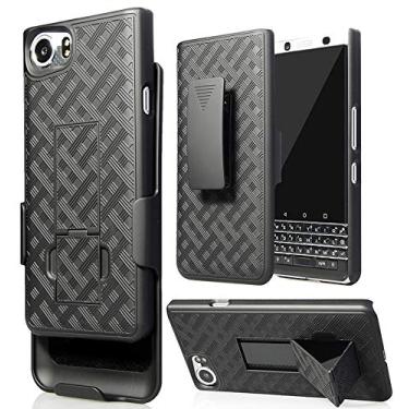 Imagem de Capa BlackBerry KEYone com clipe, capa de suporte preta para celular Nakedcell + coldre de quadril para BlackBerry KEYone Phone (Verizon/ATT/Sprint/Unlocked)