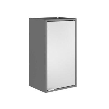 Imagem de Armário Aéreo Multiúso Itatiaia Smart 1 Porta Preto C/ Cinza