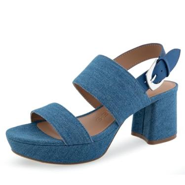 Imagem de Aerosoles Sandália feminina de salto Camilia, Jeans azul médio, 9