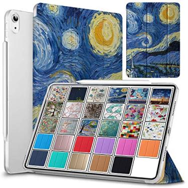 Imagem de DuraSafe Cases iPad Air 5th 2022 Air 4th 2020 Gen [iPad Air 4/Air 5] 10,9 polegadas MM6R3LL/A MM6T3LL/A MYHX2LL/A MYJ22LL/A Capa protetora fina e leve para PC transparente com flip traseira - Noite estrelada