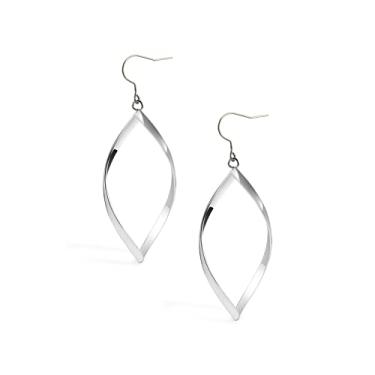 Imagem de Brincos pendentes de titânio brincos de argola grande infinito para mulheres, brincos de gota linear simples torcidos altamente polidos, ganchos de brinco de titânio puro, hipoalergênicos para meninas orelhas sensíveis, Cobre, Sem pedras preciosas