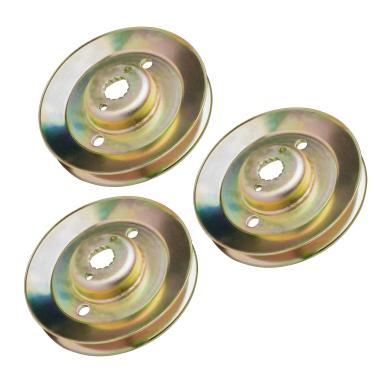 Imagem de TENGMUJX (Pacote com 3) M163464 M163464 Polia de eixo de deck M154394 (12.4 cm OD) Compatível com cortadores de grama John Dee re Z425 Z435 Z445 Ztrak Zero Turn