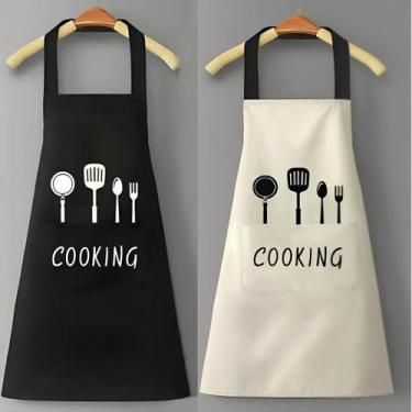 Imagem de Avental Cozinha Multiuso Impermeável Bolso Alça Estampa Unissex - Top 