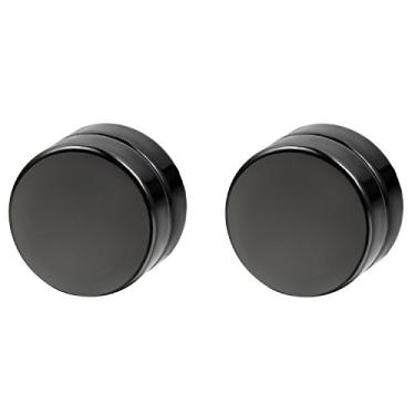 Imagem de Rofusn Punk 6-12 mm aço inoxidável preto magnético sem piercing clipe em falso trapaceiro brincos para homens e mulheres, Aço inoxidável, Sem pedra preciosa