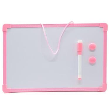 Imagem de Quadro Lousa Branco Magnético 40x30 Office Moldura Colorida C/ Caneta 