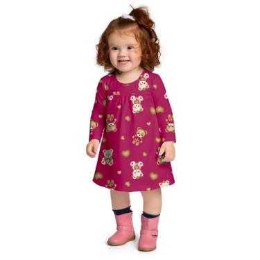 Imagem de Vestido Infantil Menina Inverno Meia Malha Manga Longa Confortável Sof