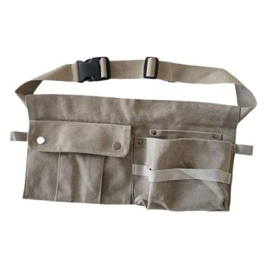 Imagem de ＡＷＨＡＯ Saco de barbeiro da cintura da cintura Ferramenta Bolsa de armazenamento portátil Saco de cinto da cintura para carpinteiro, Cinza