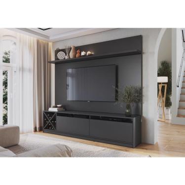 Imagem de Estante Home Para TV até 50 Polegadas 2 Portas Adega Vicenza Quiditá Preto