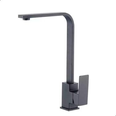 Imagem de Torneira Preta 34cm P/ Cuba Banheiro Lavabo Inox Misturador - oem