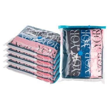 Imagem de Kit 6 Saco a Vácuo Organizador de Roupas Viagem Mala 60x50cm Lyor