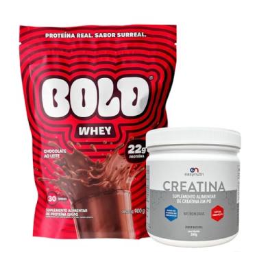 Imagem de Combo Whey Protein 3W + Creatina 300g Easy Nutri (900g, Chocolate)