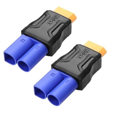 Imagem de Antianxia 2 peças novo conector XT60 EC5 conector EC5 macho para XT60 fêmea conector XT60 terminal de cabo de extensão, adaptador de bateria RC, carros RC, barcos, modelos de ar