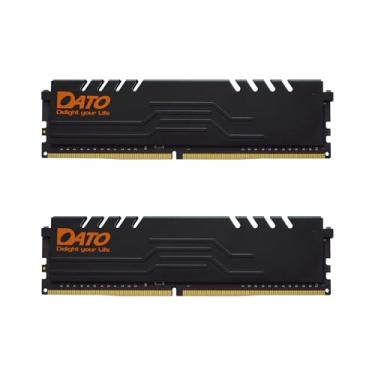 Imagem de DATO 16GB RAM (8GBx2), DDR4 3200MHz com dissipador de calor, PC4-25600 CL16 1,35V 288-Pin Non-ECC UDIMM, módulo de memória de desktop para jogos, preto extremo