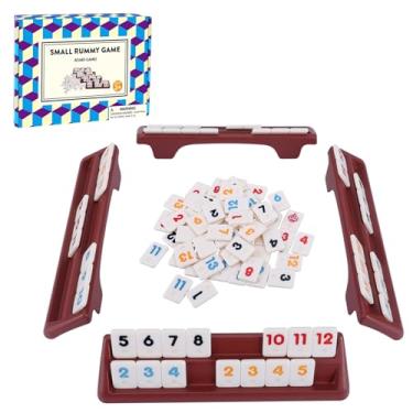 Imagem de Offelec 106 Rummy Tiles Set with 4 Double Tile Holders - Compact Travel Size Rummy Cube Games, Classic Rummy Game for Adults, Kids & Family Game Night - 2-4 Players Board Games ﻿