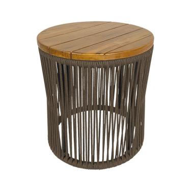 Imagem de Puff Lyon Alumínio Corda Náutica Rami - Bege