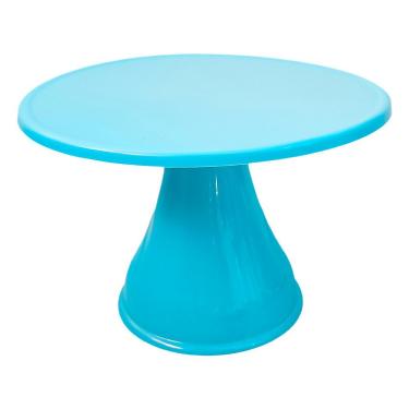 Imagem de Boleira Suporte Para Bolo Liso Alto Pequeno 28cm Azul Bebê