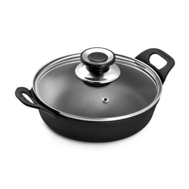 Imagem de Travessa Estilo Redonda Ferro Tampa Vidro PanelaMineira 18cm