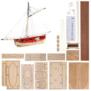 Imagem de GAWEGM Kits de construção de modelo de navio de madeira adulto - escala 1/50 modelo de navio de mastro único mini veleiro, com acessórios de metal