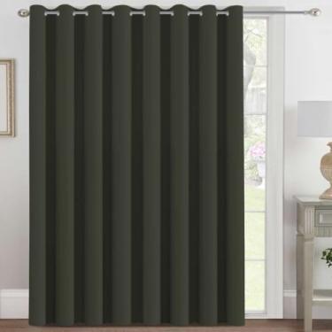 Imagem de H.VERSAILTEX Cortinas blackout para pátio de 250 x 246 cm para portas deslizantes painéis de cortina blackout extral largo divisor de ambiente com isolamento térmico - topo com ilhós, 2,8 m de altura
