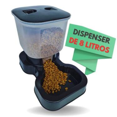 Imagem de Comedouro Automático Cachorro Pet Cães Gatos Grande Porte 8l Pote para