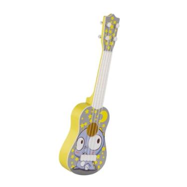 Imagem de Milageto Instrumentos musicais de ukulele de 4 cordas, brinquedos infantis, guitarra ukulele com picareta, brinquedo de guitarra ukulele infantil para 3 anos, estilo b