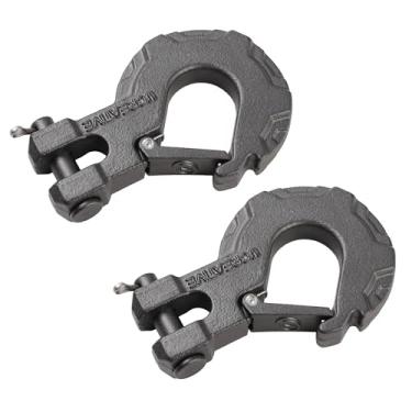 Imagem de Ucreative Gancho deslizante Recovery de 5/40.6 cm com trava de segurança - Gancho de guincho de reboque de aço forjado resistente para ATV UTV 2 peças