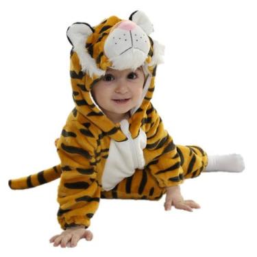 Imagem de Macacão de Halloween Costume QZERPLAY Tiger unissex para crianças de 1