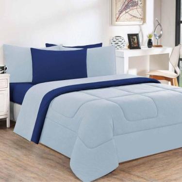 Imagem de Edredom Malha 100% Algodão Gran Moratta 1 Peça Solteiro - Azul Bebê-az