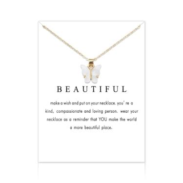 Imagem de Sisadodo Presentes de aniversário de Natal para mulheres, meninas, colares com pingente de borboleta para amigas, filhas e netas, Small, Metal, Sem Pedra Preciosa