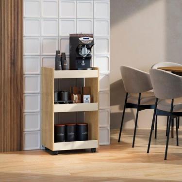 Imagem de Organizador Carrinho Multiuso 3 Prateleiras com Rodízios Jade - RV Móv