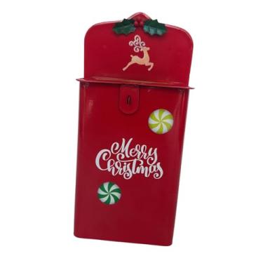 Imagem de predolo Caixa de correio porta-jornal enfeite de metal decoração de natal sugestões de decoração caixa vermelha para jardim fora de casa escritório em