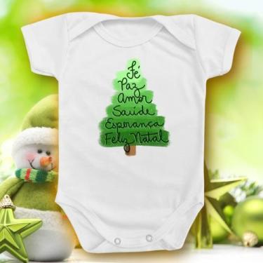 Imagem de Body Para Bebê De Natal Fé Paz Amor Saúde Esperança Árvore - Borizinho