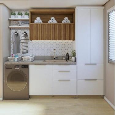 Imagem de Lavanderia Modulada com Armário Aéreo,1 Balcão e 1 Armário Multiuso 10