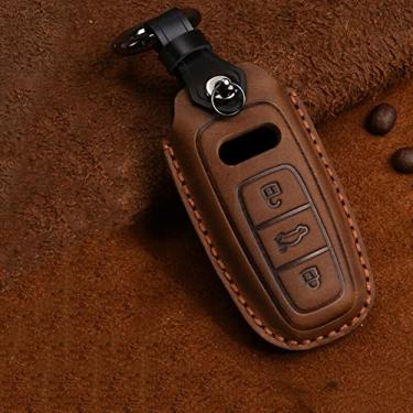 Imagem de WSWJDW Couro masculino feminino porta-chaves capa porta-chaves chaveiro bolsa, apto para Audi A1 A3 A4 A5 Q7 A6 C5 C6,7