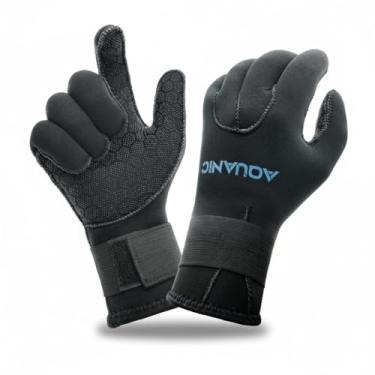 Imagem de nitescuba Luvas de mergulho de neoprene de 3 mm, luvas de inverno quentes de cinco dedos com alça de cintura ajustável para pesca, mergulho, snorkeling, surf, M